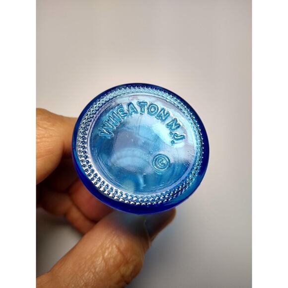 Vintage Wheaton 1971 Cape May Bitters Bottle - 3" Blue Glass, Rare Collectible - Picture 5 of 5